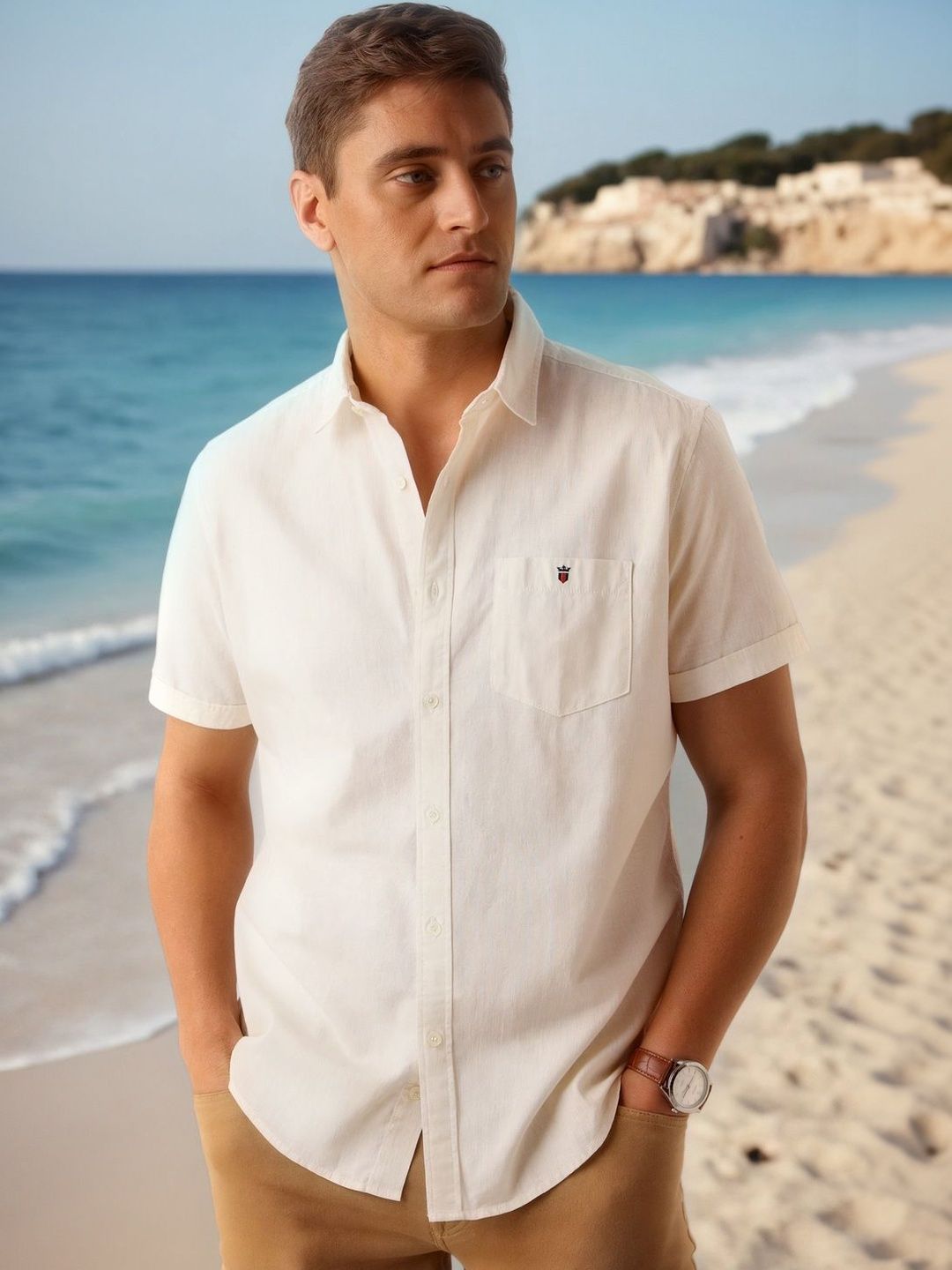 Louis Philippe Jeans Spread Collar Cotton Casual Shirt-picture-52