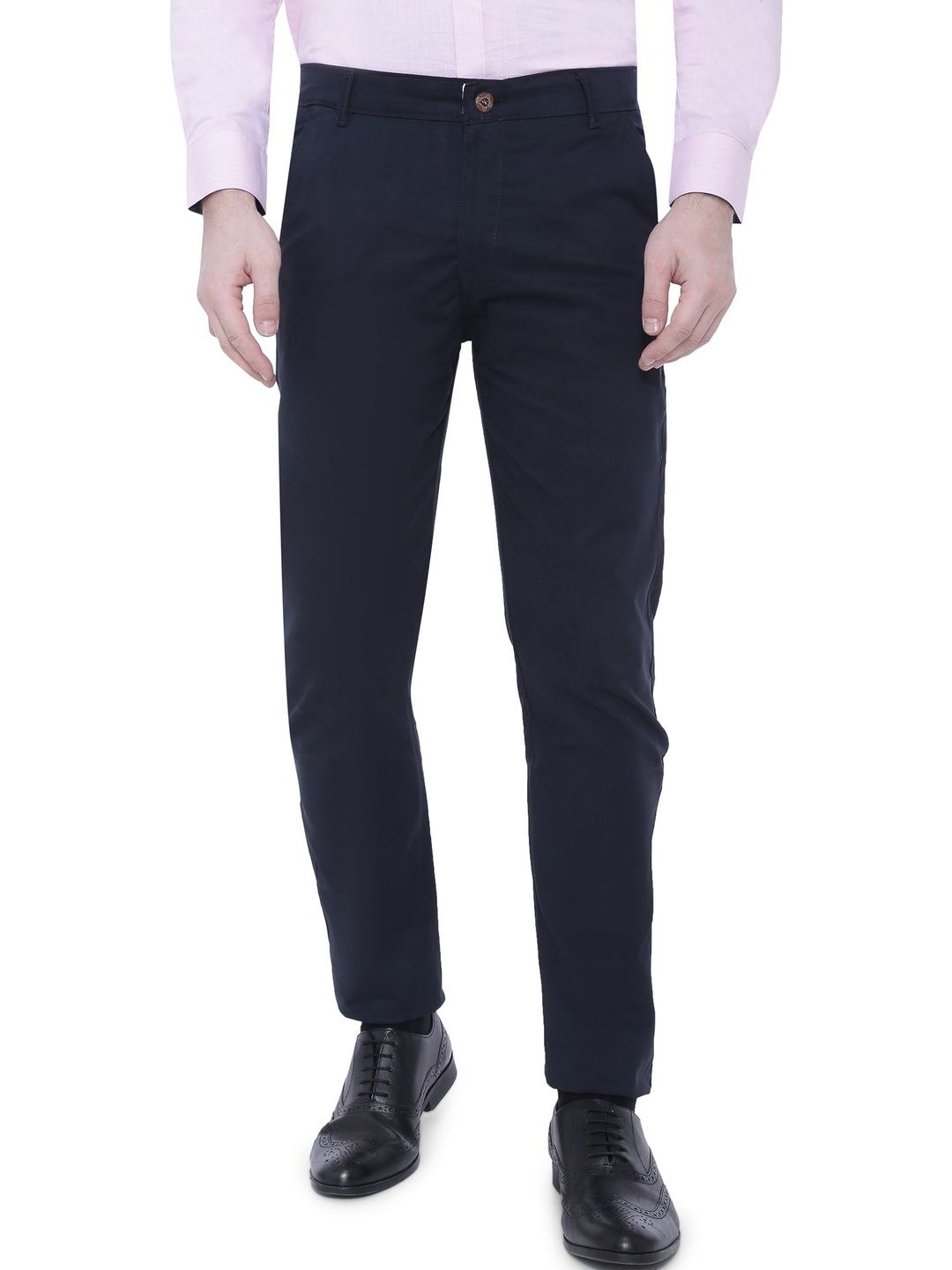 FRIENDHOOD Men Smart Straight Fit Easy Wash Trousers-picture-27
