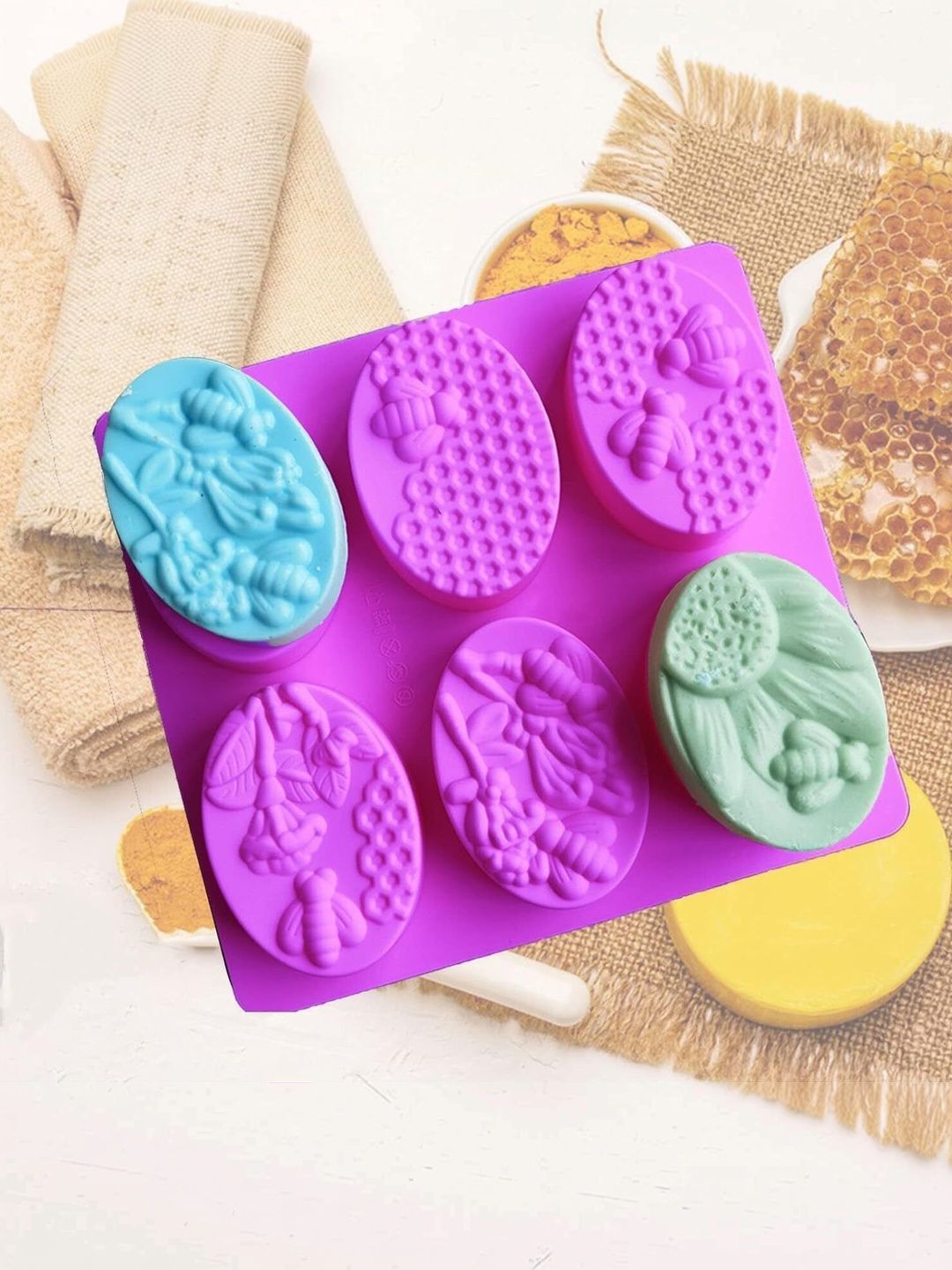 glamaxy Purple & Blue Silicone Oval Shaped Baking Moulds-picture-34