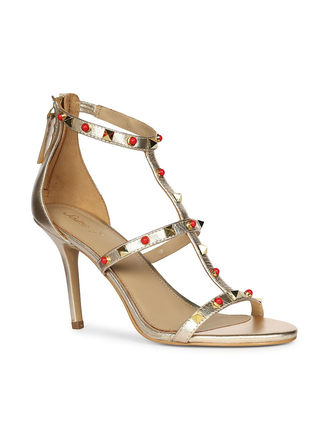 Saint G Textured Leather Party Stiletto Sandals-image-28