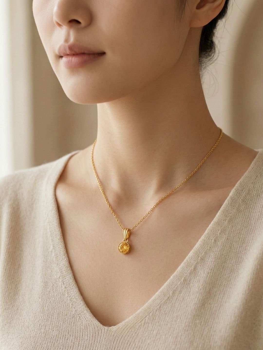 DressBerry Brass Gold-Plated Necklace-image-34
