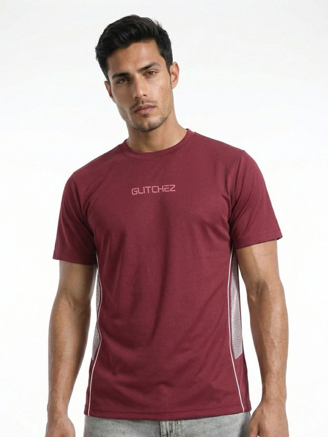glitchez Maroon Brand Logo T-shirt-picture-37