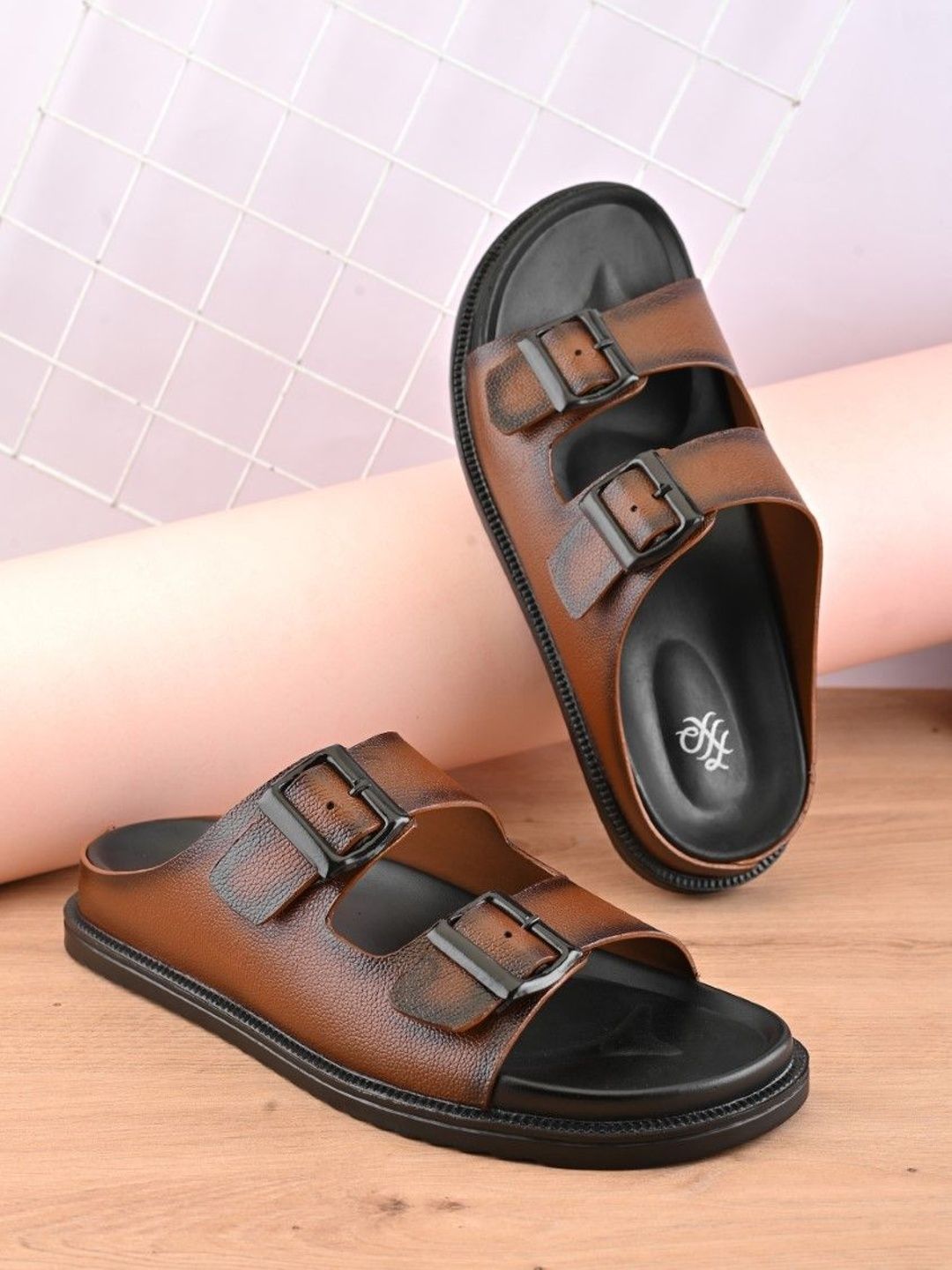 House of Pataudi Men Buckle Comfort Sandals-picture-44