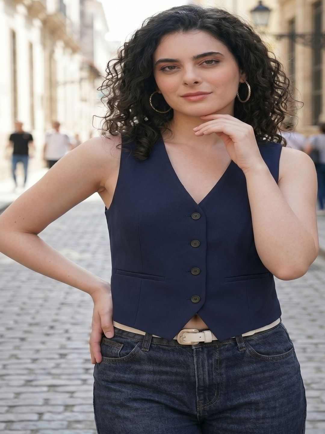 THE FASHION HUB Slim Fit V Neck Waistcoat-picture-45