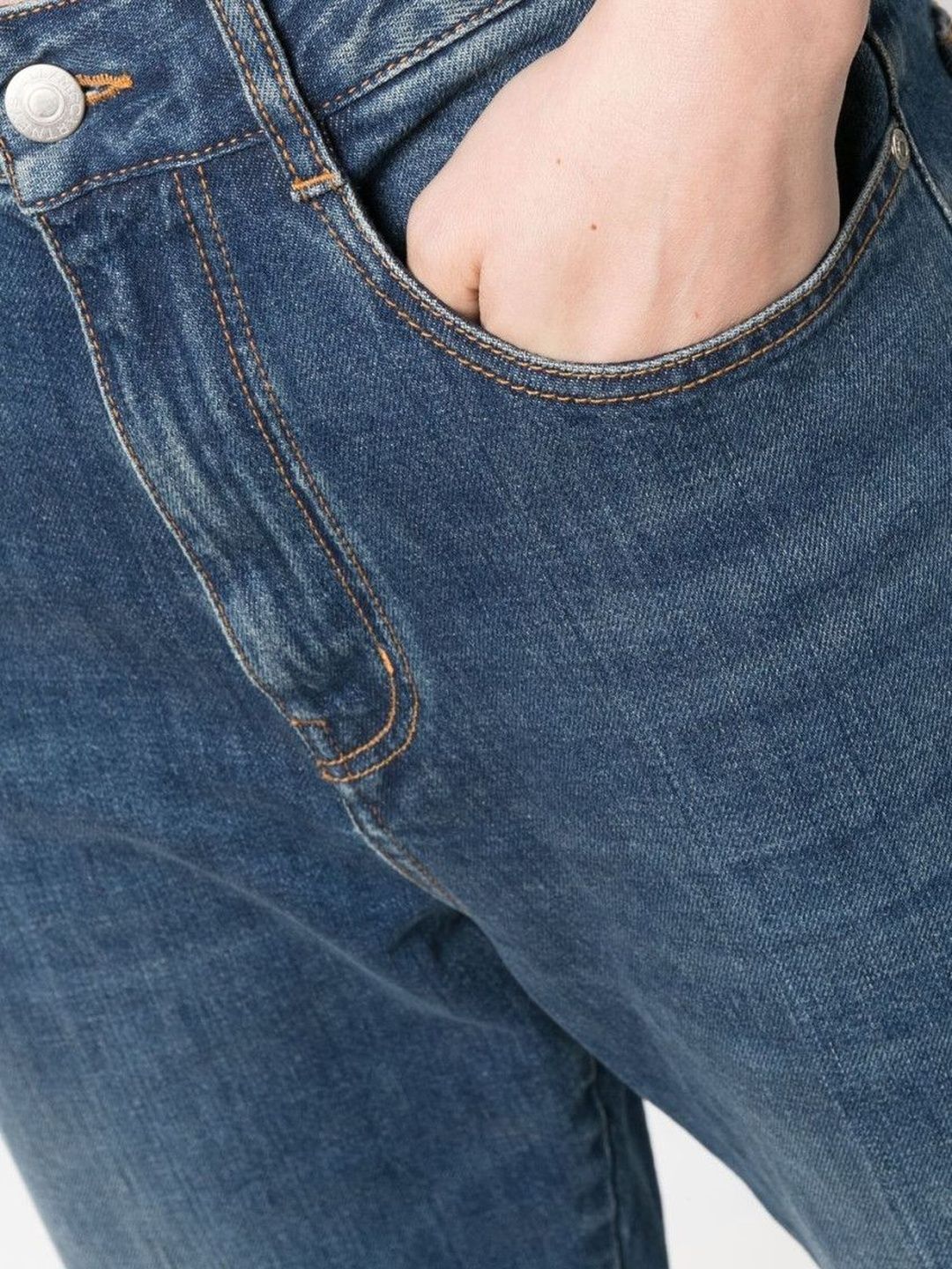 Blue Flared crop denim jeans-image-40