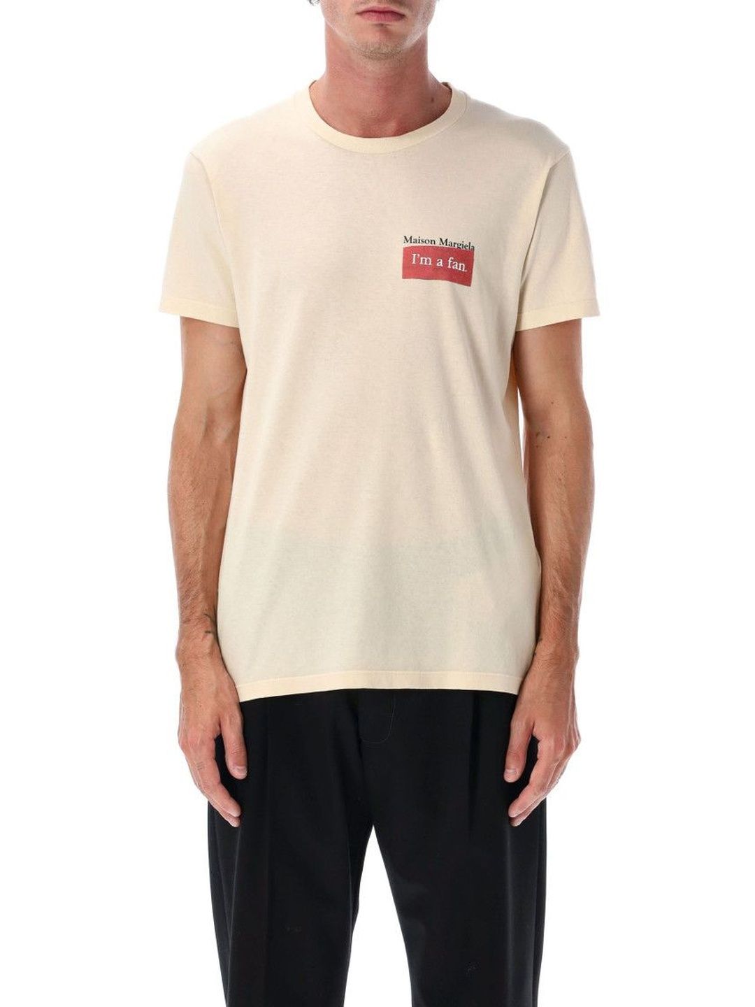 maison margiela Beige Crewneck Logo T-Shirt-picture-12