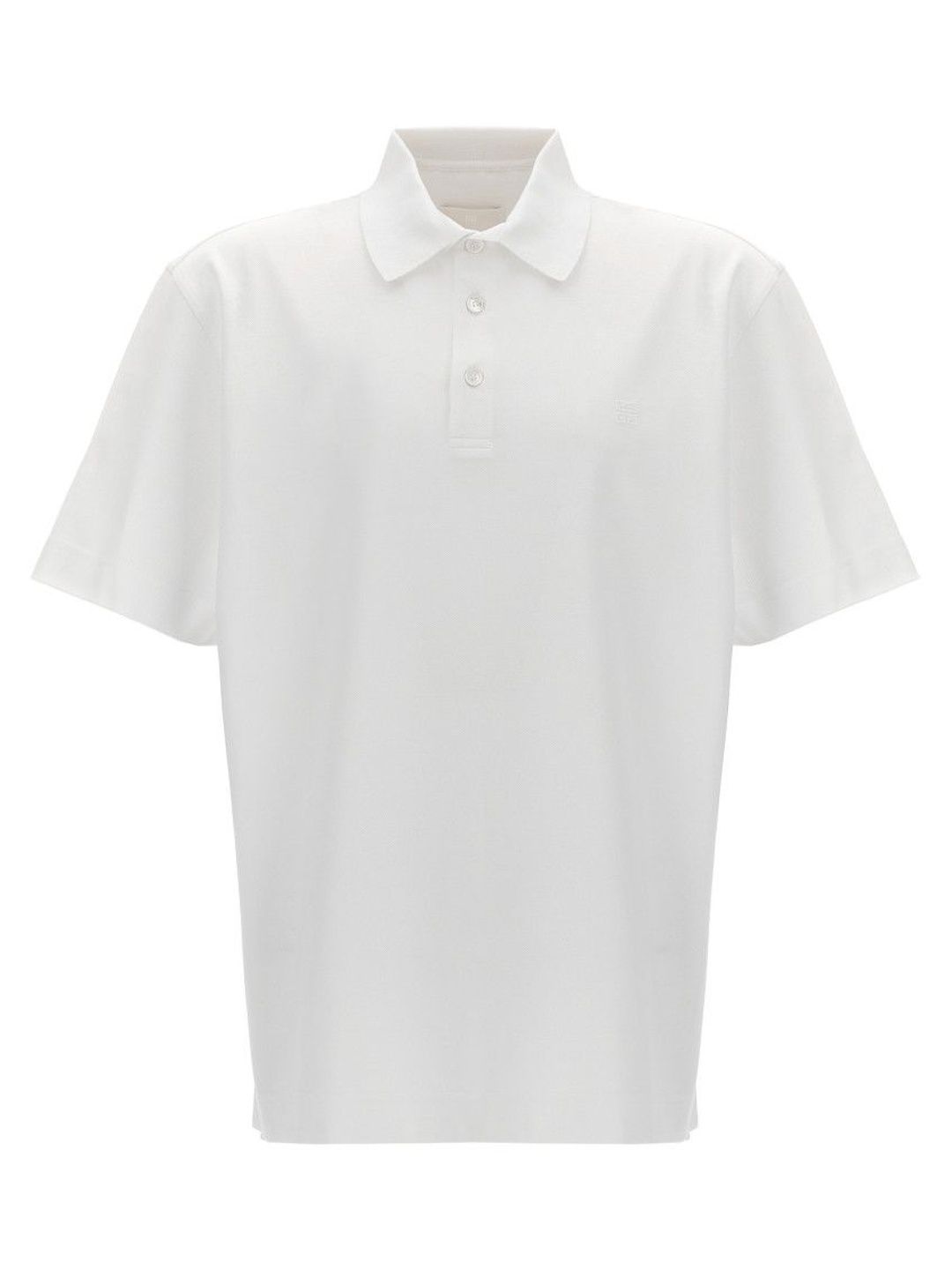 White Logo embroidery polo shirt-image-25
