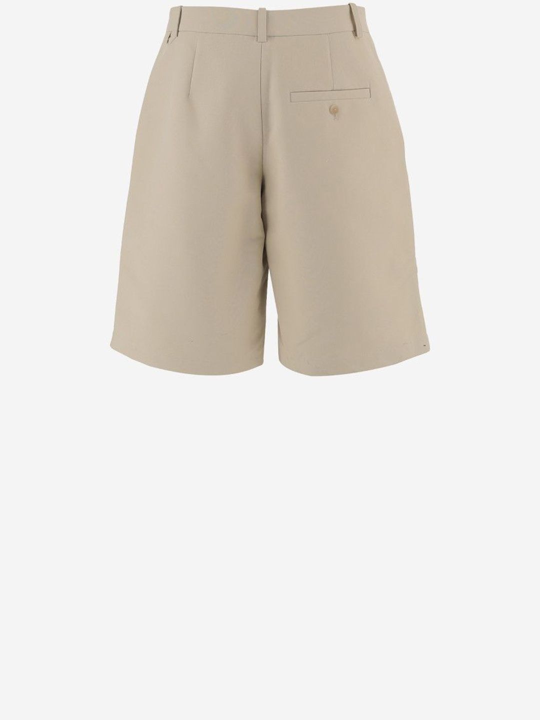Beige Cotton Shorts-image-0