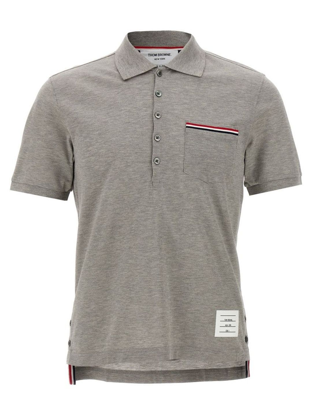 thom browne Grey Rwb Pocket Trim Piqu Polo-picture-13
