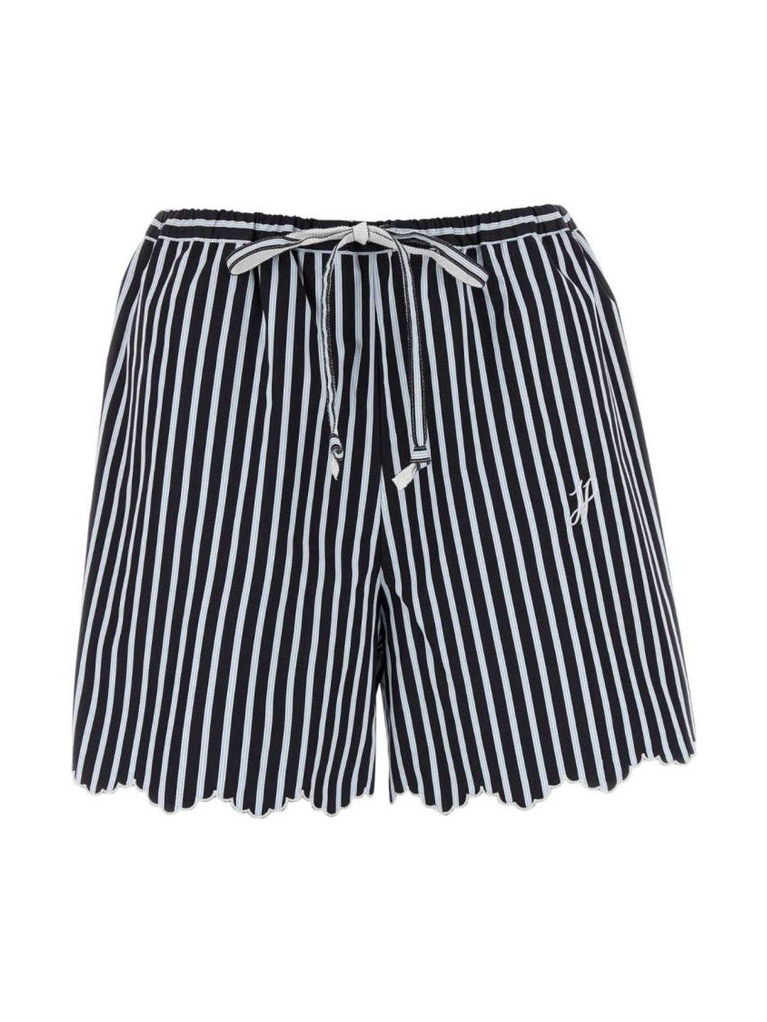 patou Navy Blue Striped Drawstring Shorts-picture-14
