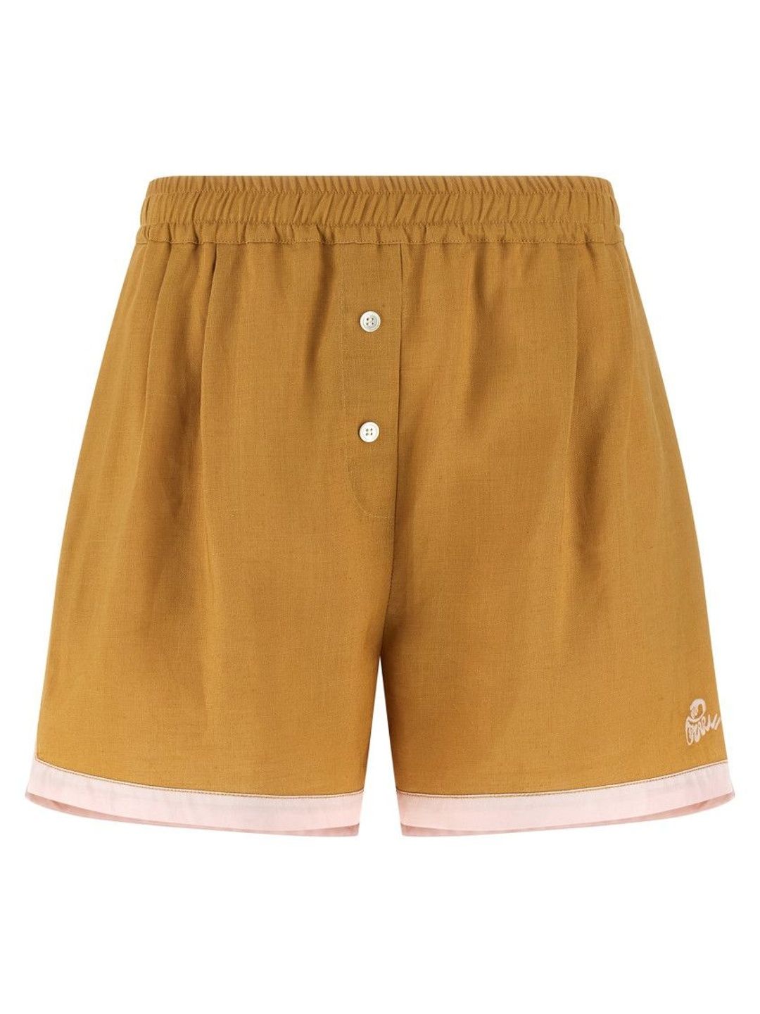 Yellow Linen shorts-image-43