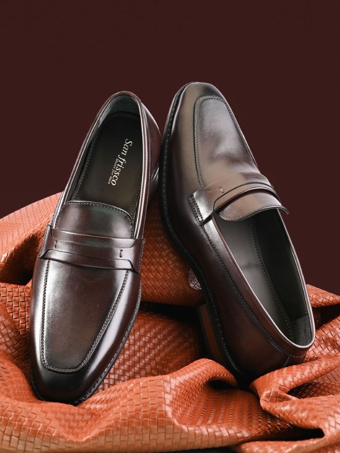 San Frissco Men Synthetic Leather Round Toe Slip-On Loafers Formal Shoes-picture-19