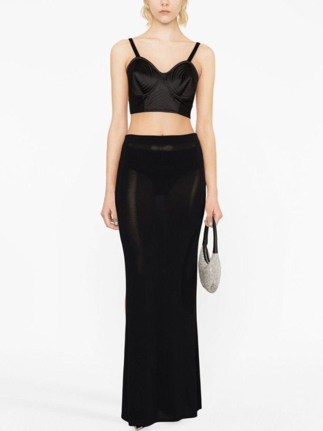 Black Conical corset cropped top-image-29
