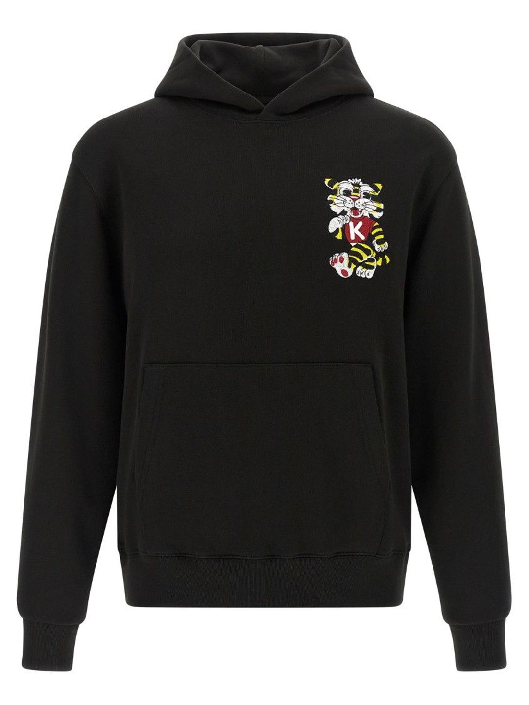 Black Embroidered Graphic Hoodie-image-27
