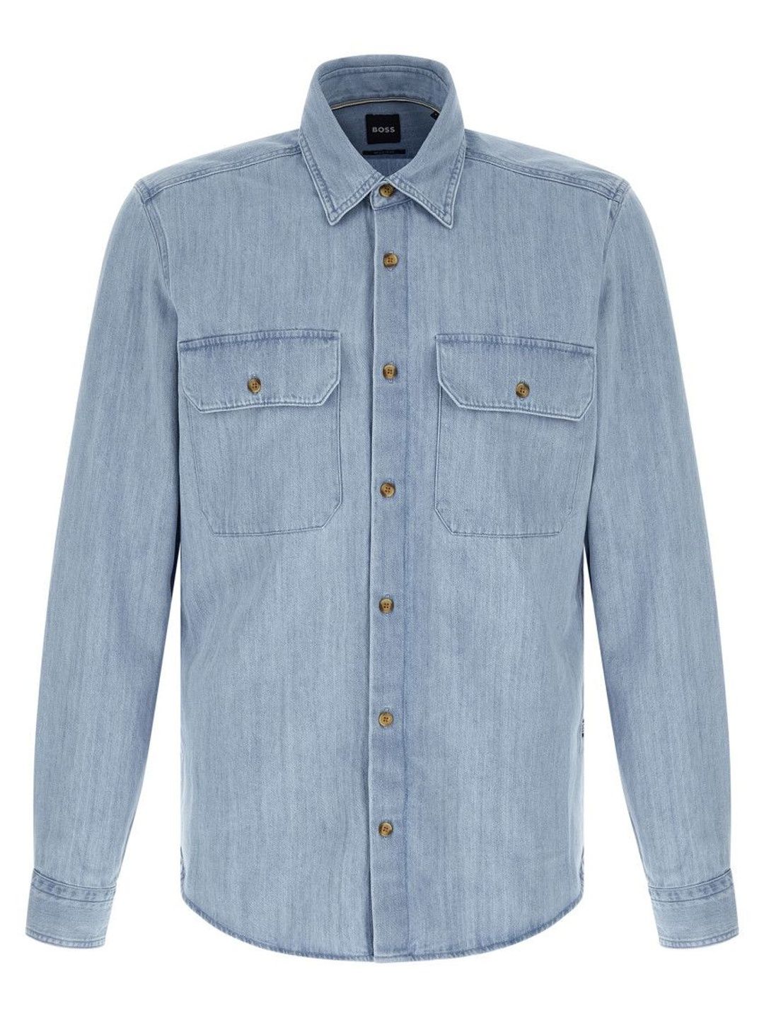 Hugo Boss Spread Collar Long Sleeves Denim Shirt-picture-56