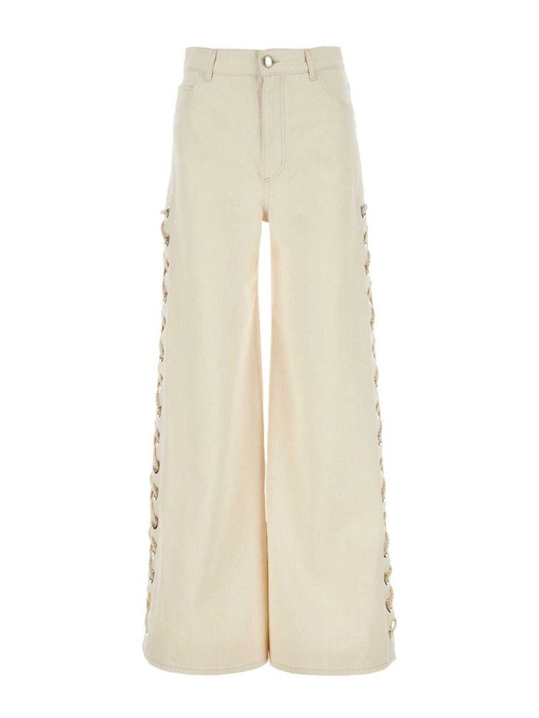 chloe White Wide Leg Jeans-picture-22