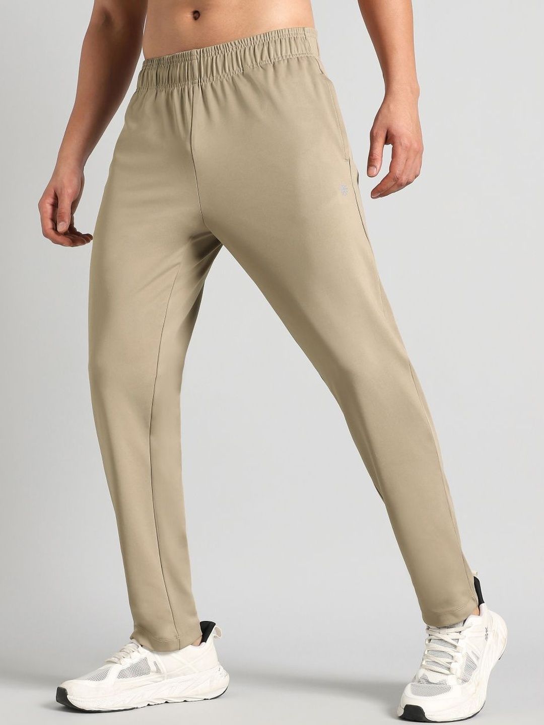 CULT Men's Beige Runner's In Motion Graphic Trackpants-image-2