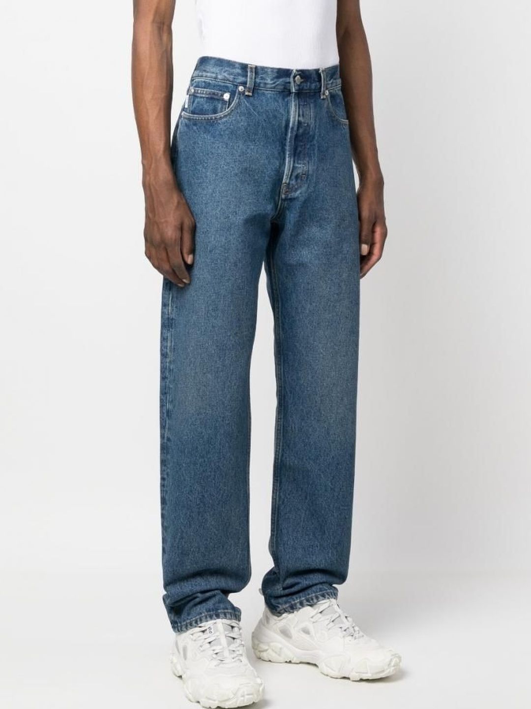 Navy Blue Regular Fit Denim Jeans-image-3