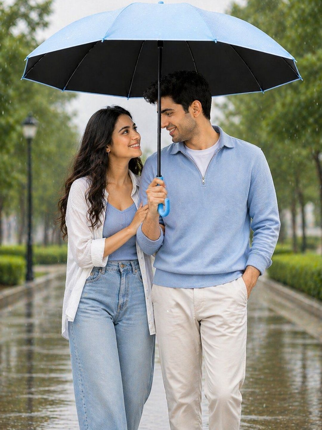 Sasimo Semi-Automatic 3 Fold Colourblocked Umbrellas-picture-17