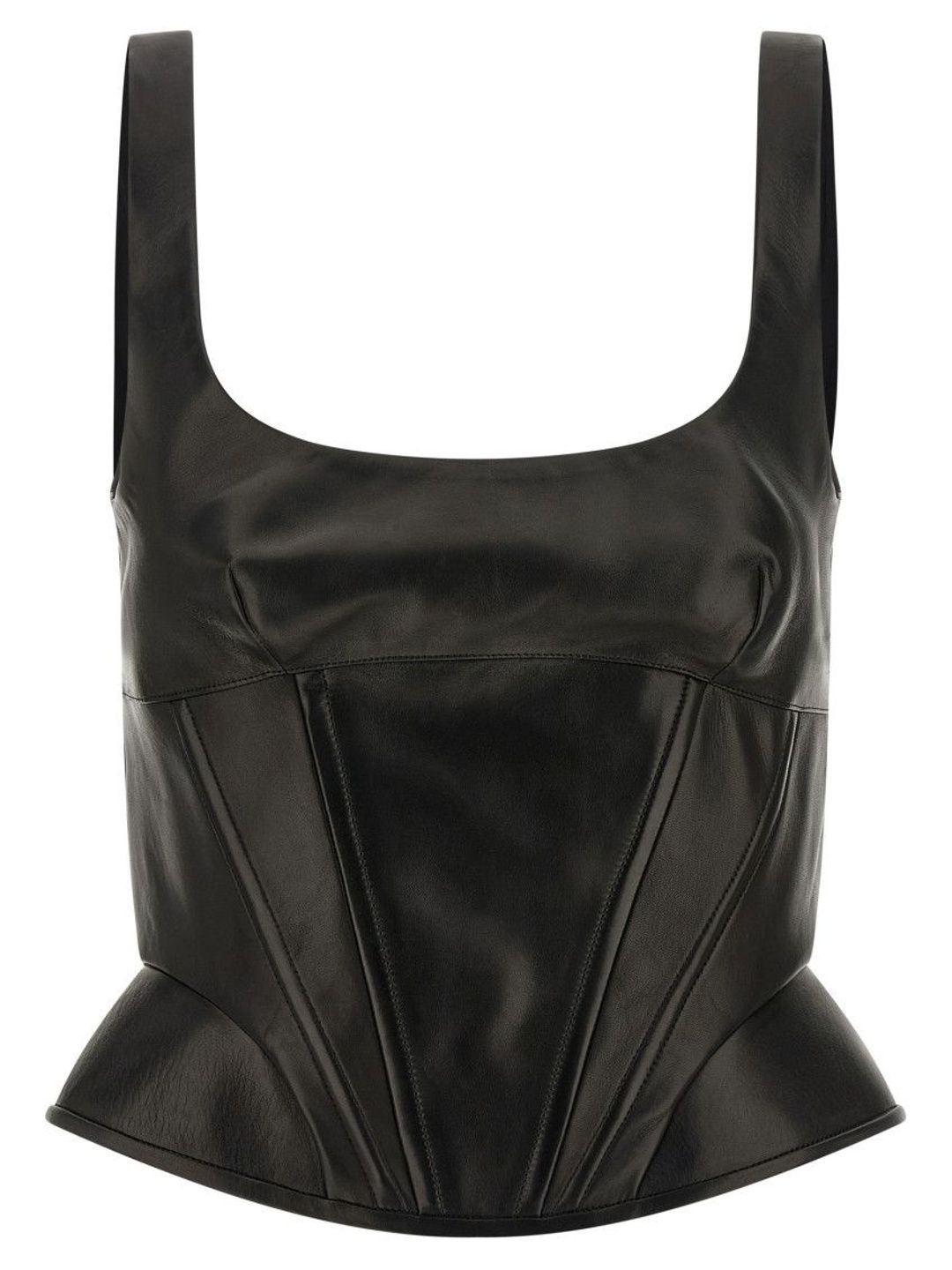 ermanno scervino Black Peplos leather top-picture-28