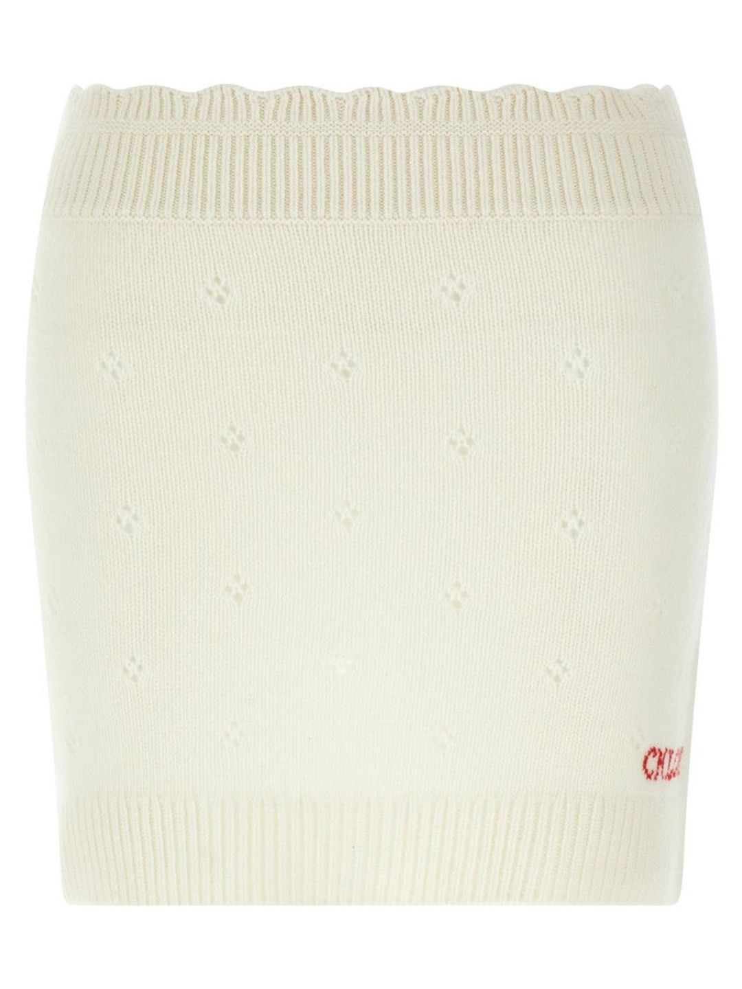 Chloe White Jacquard Logo Skirt-picture-51