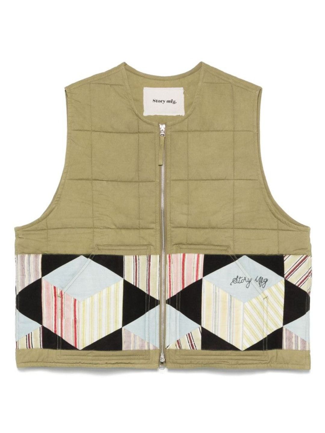 story mfg Green Sleeveless Zip Vest-picture-30