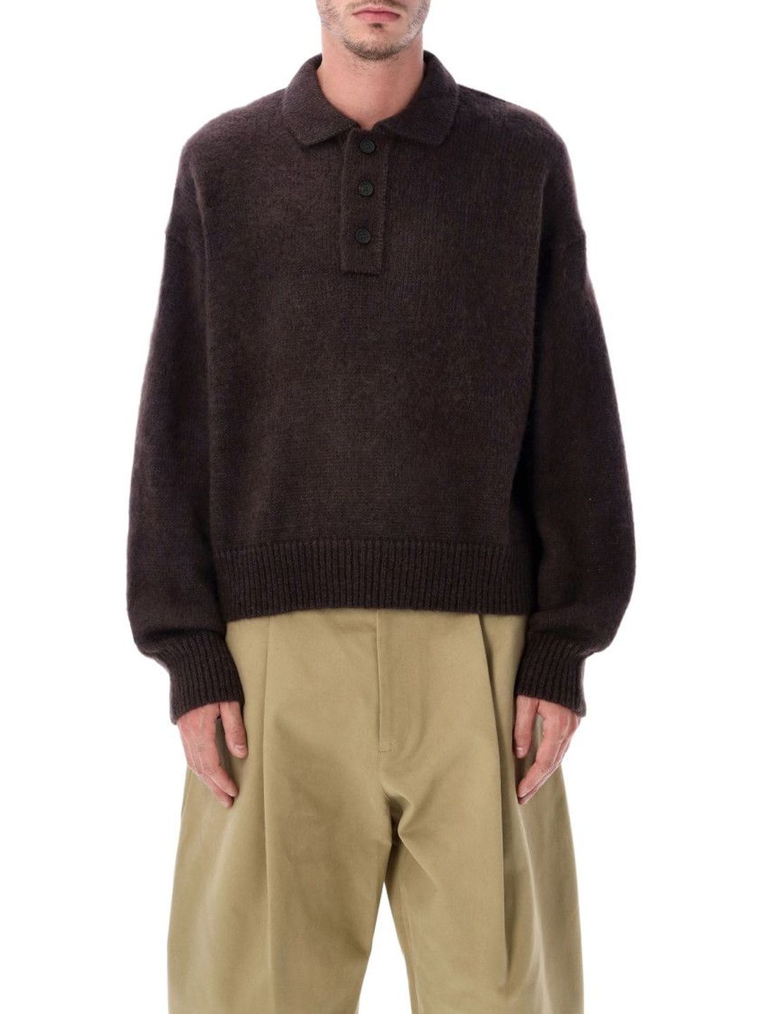studio nicholson Espresso Polo Sweater-picture-13