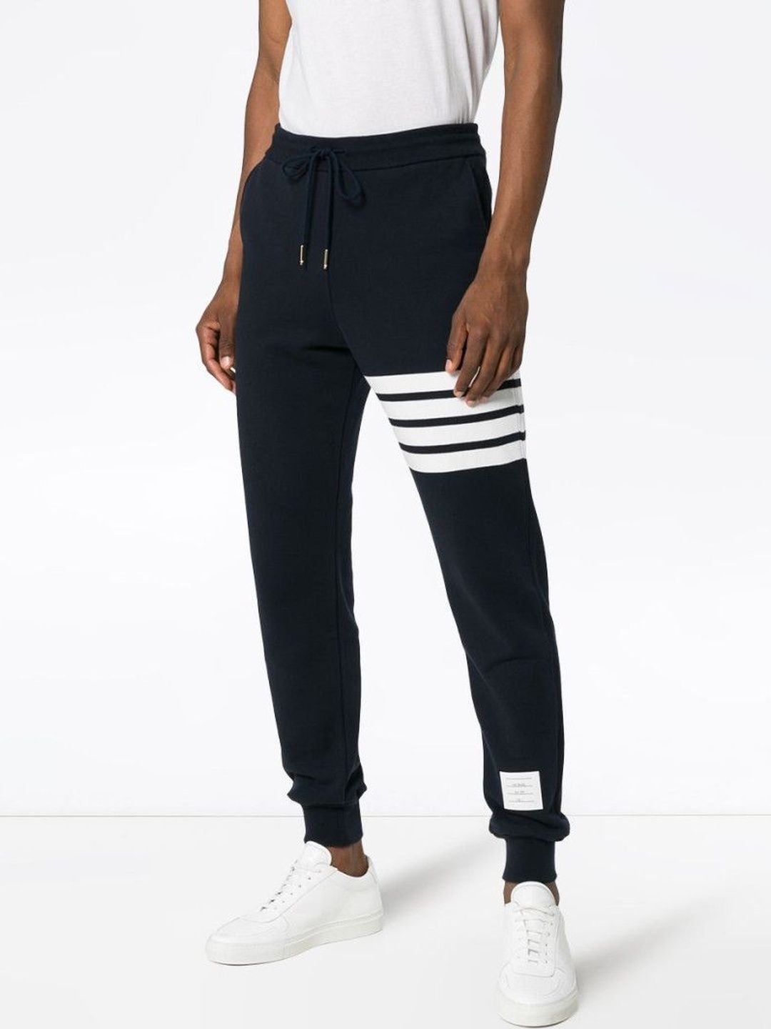 Navy Blue 4 Bar Joggers-image-27