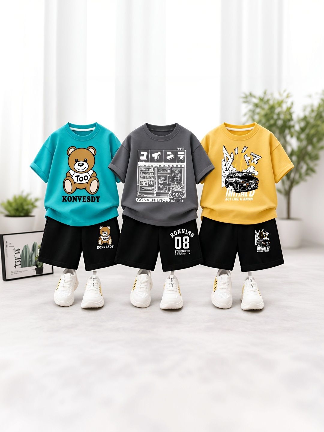 Googo Gaaga Boys Printed T-shirt with Shorts-picture-27