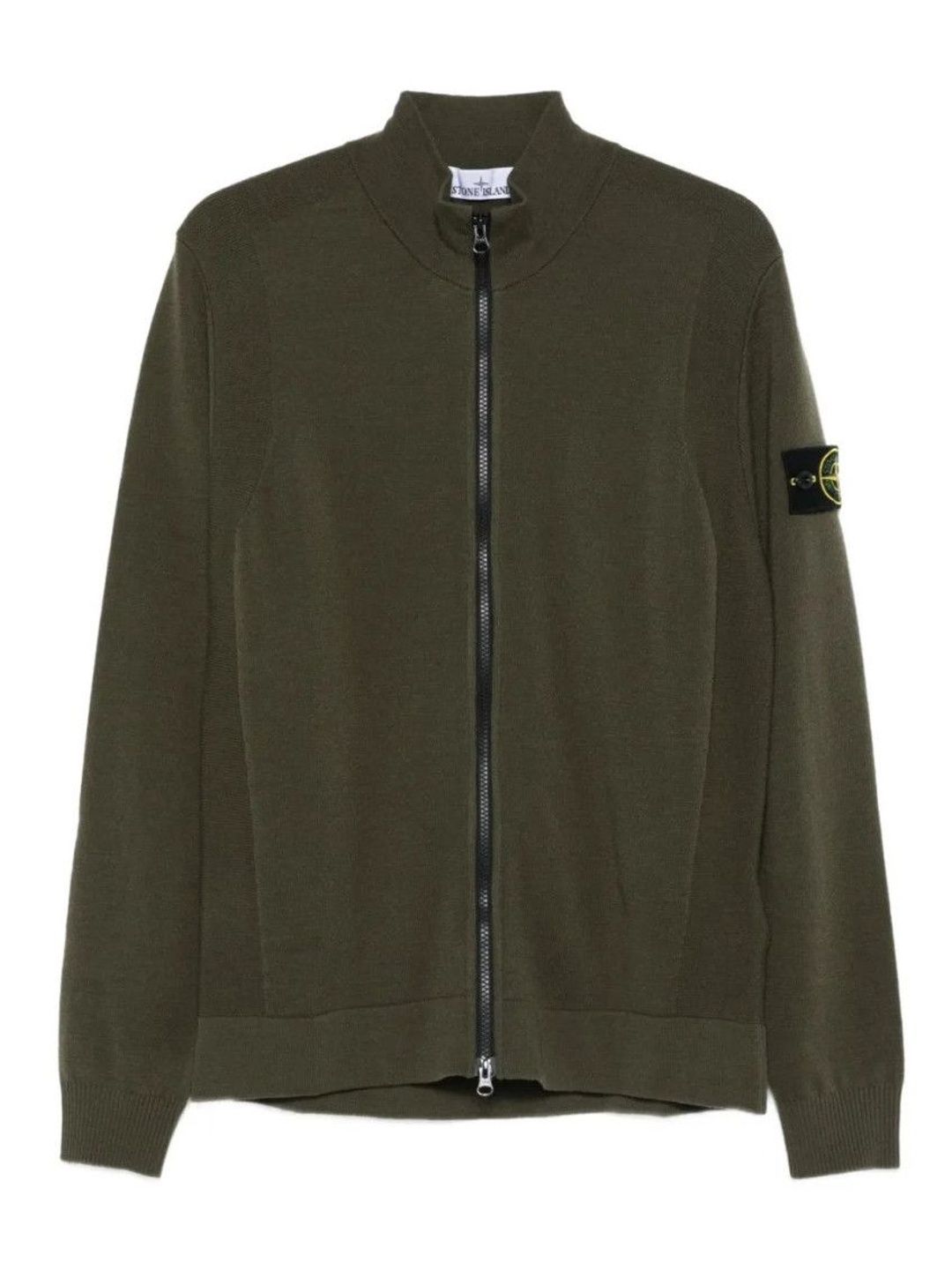 Olive Green Zip-Up Logo Sweatshirt-image-29