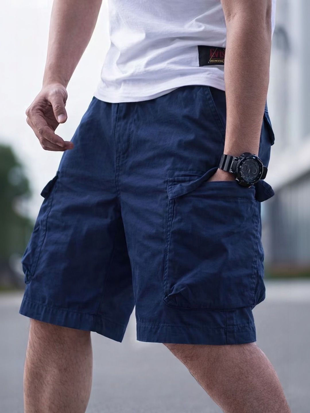 CHROVEL Men Cotton Regular Fit Cargo Shorts-picture-34