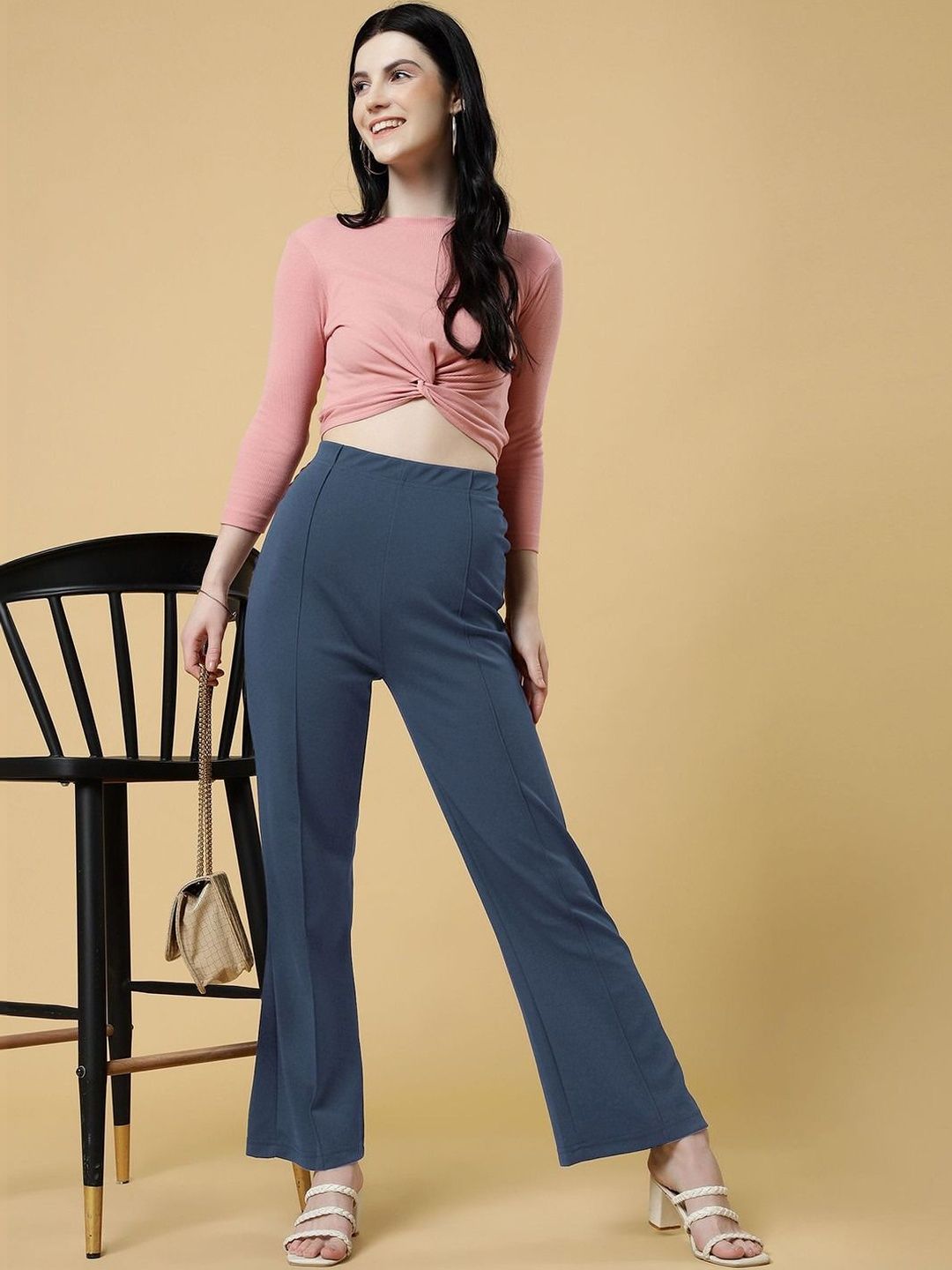 TWINS LADY Women Slim Fit High-Rise Trousers-picture-39