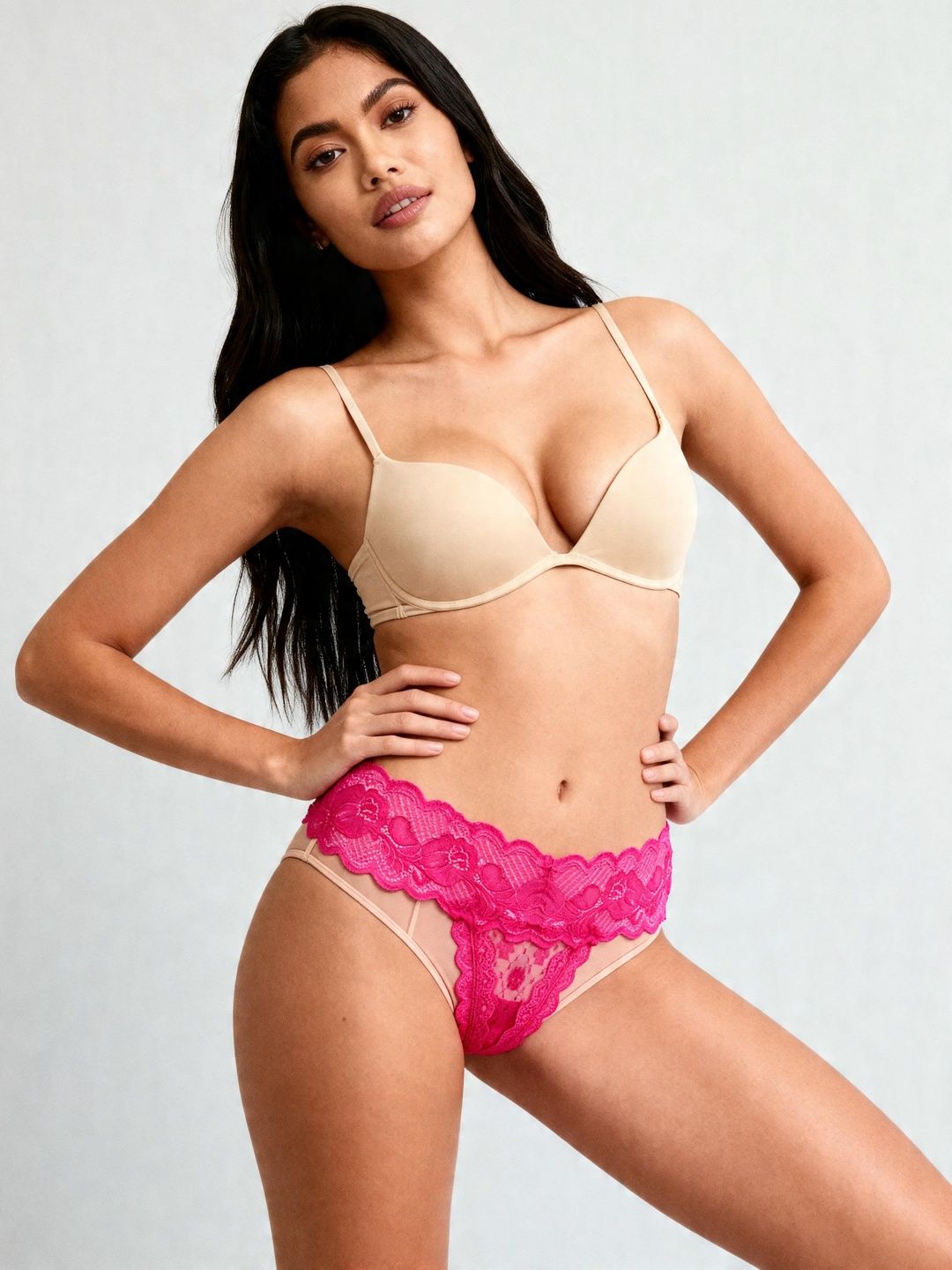 Laceandme Women Self Design Lace Bikini-picture-33