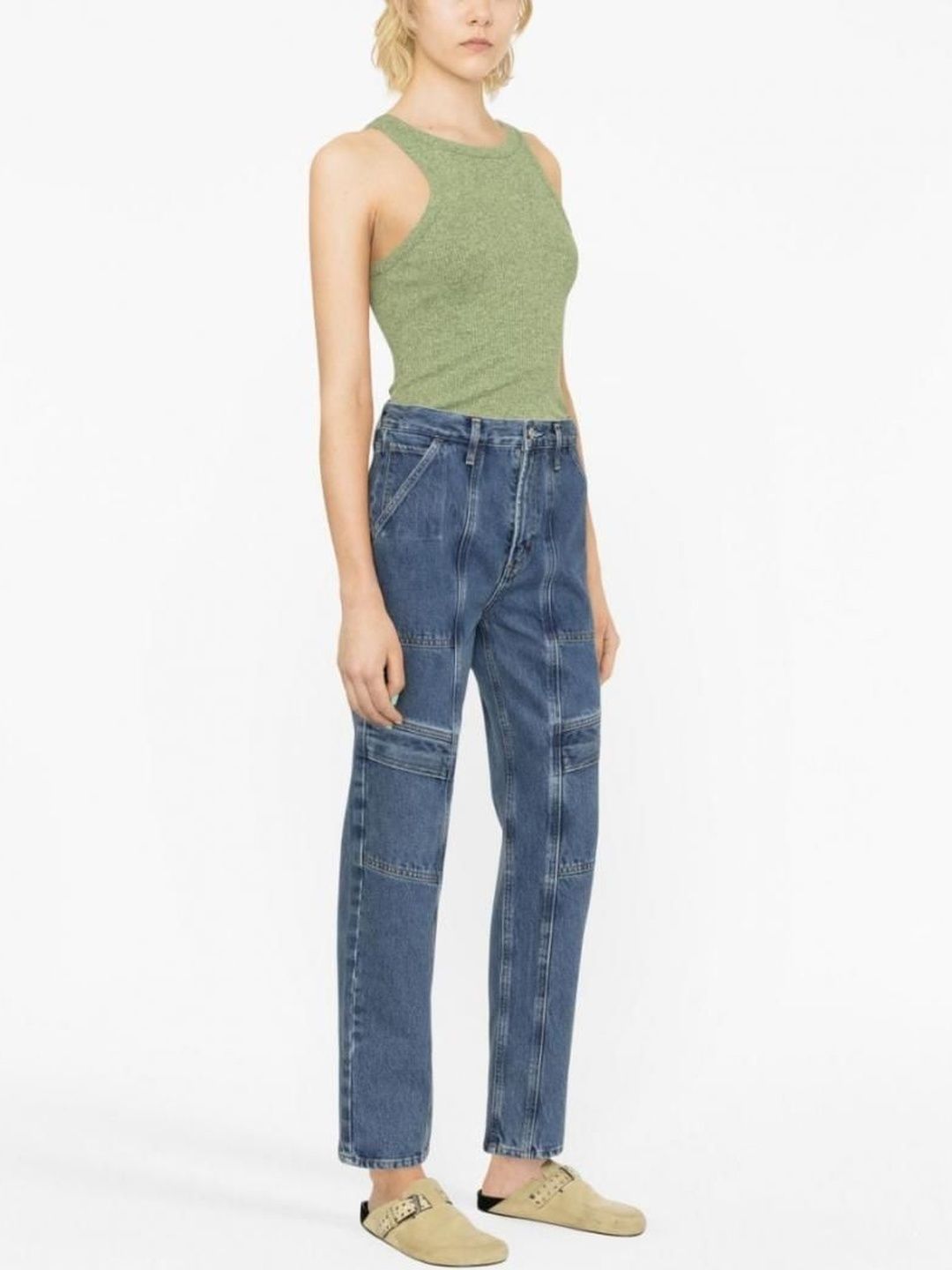agolde Blue Cargo Straight-leg Jeans-picture-50