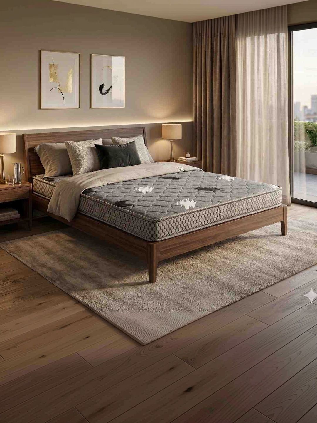 COZY CUB Grey & White Quilted Sag Resistant Single Size Mattress-picture-29