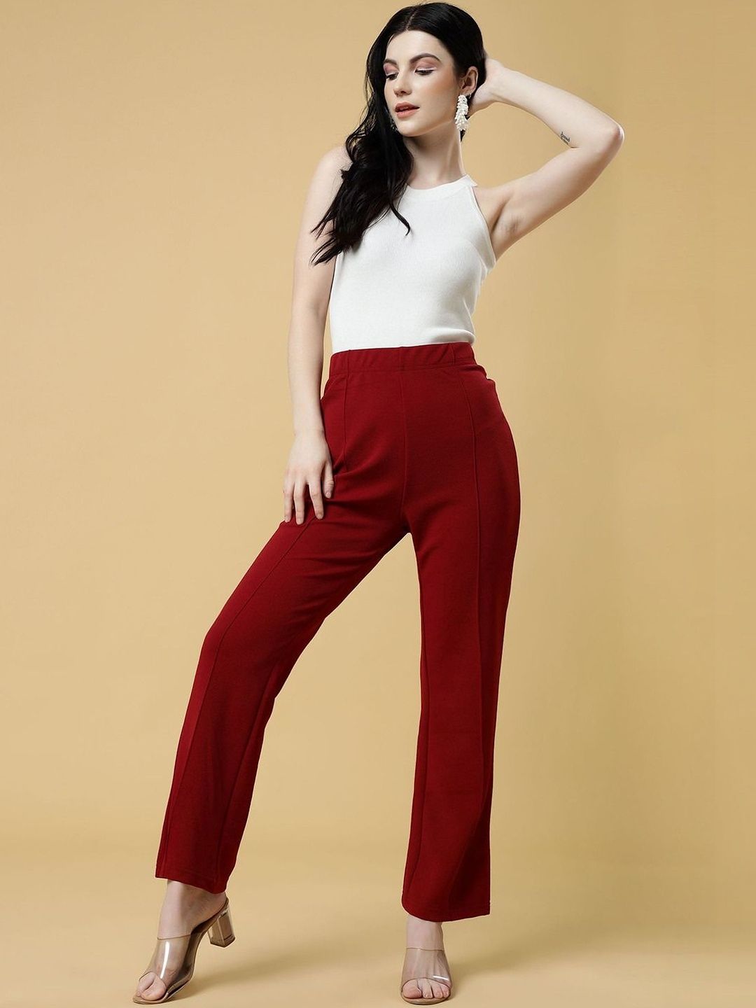 TWINS LADY Women Slim Fit High-Rise Trousers-picture-23