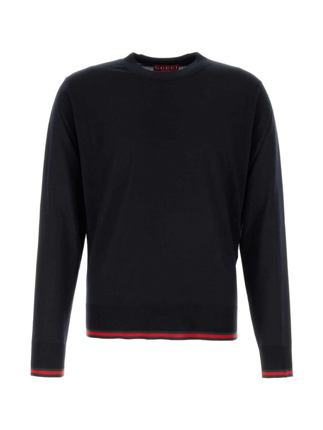 gucci Dark Blue Wool Knit Sweater With Web-picture-11