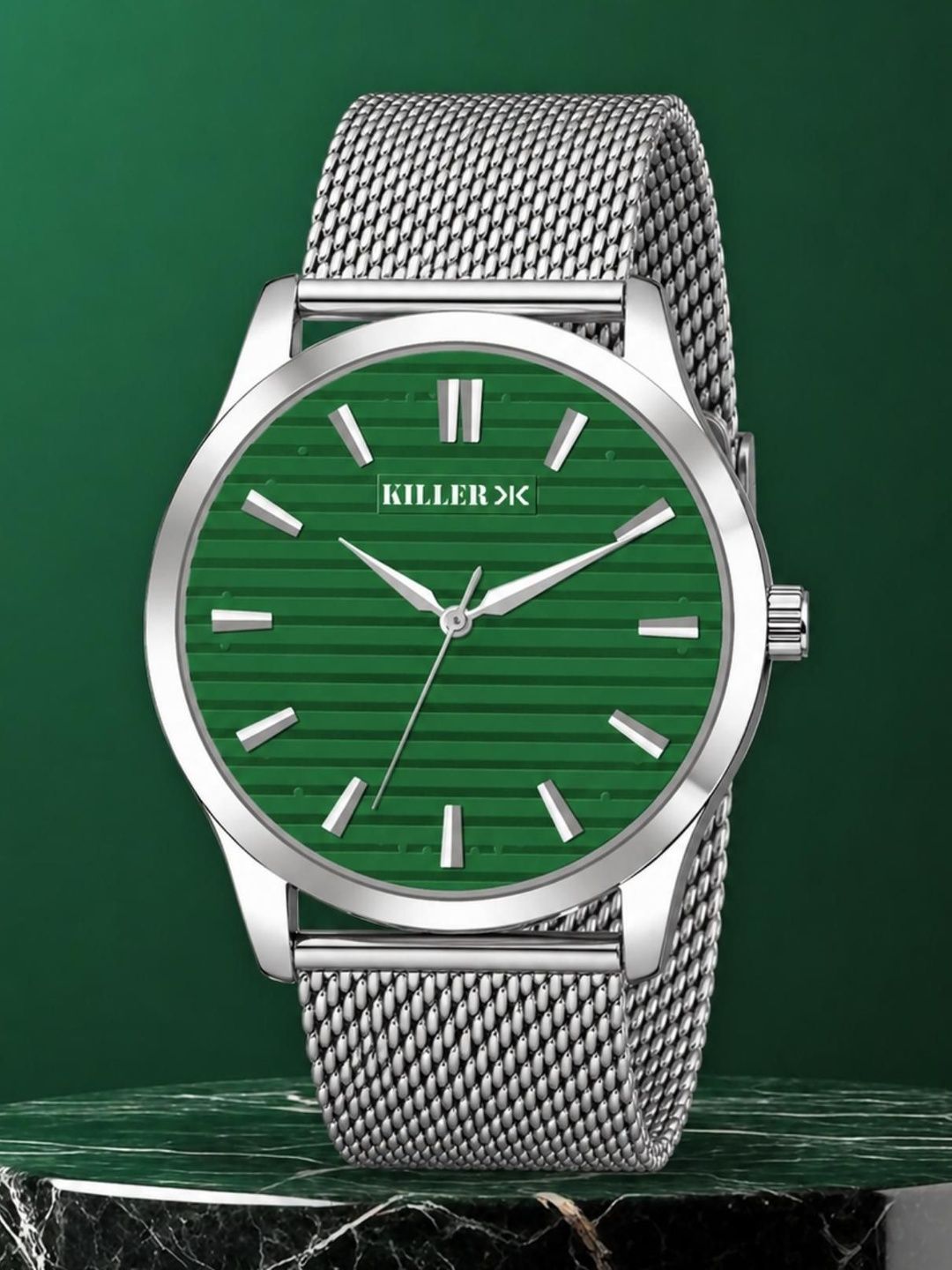 Killer Men Dial & Stainless Steel Bracelet Style Straps Analogue Watch KLR-GR040-GRN-CH-image-42