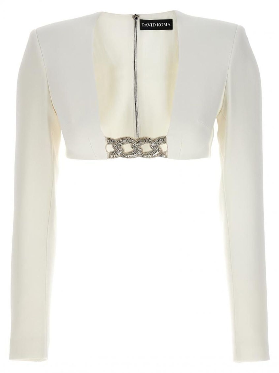 David Koma 3D Crystsal Chain And Square Neck Top-picture-14