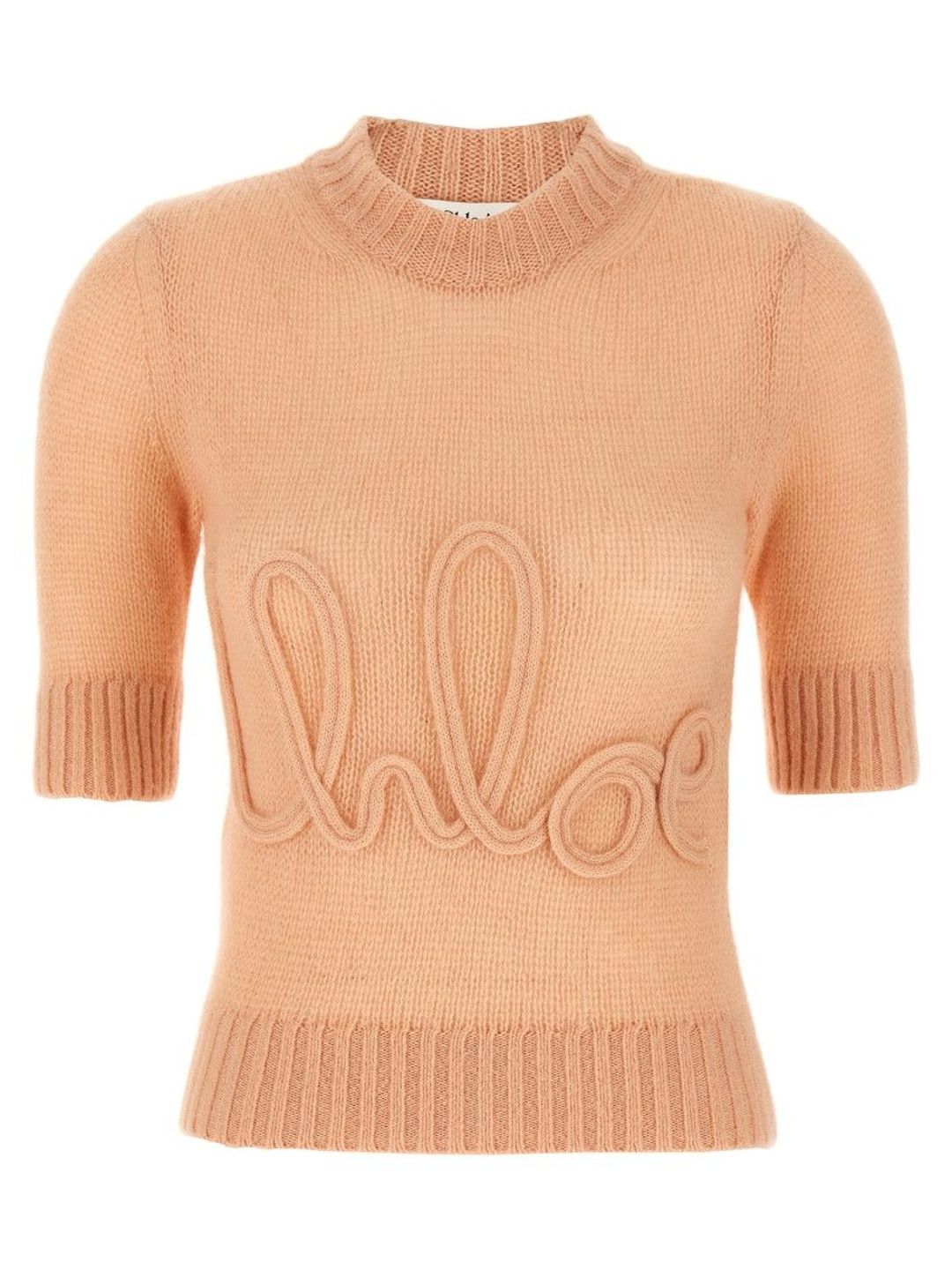 chloe Pink Logo Wool Jumper-picture-22