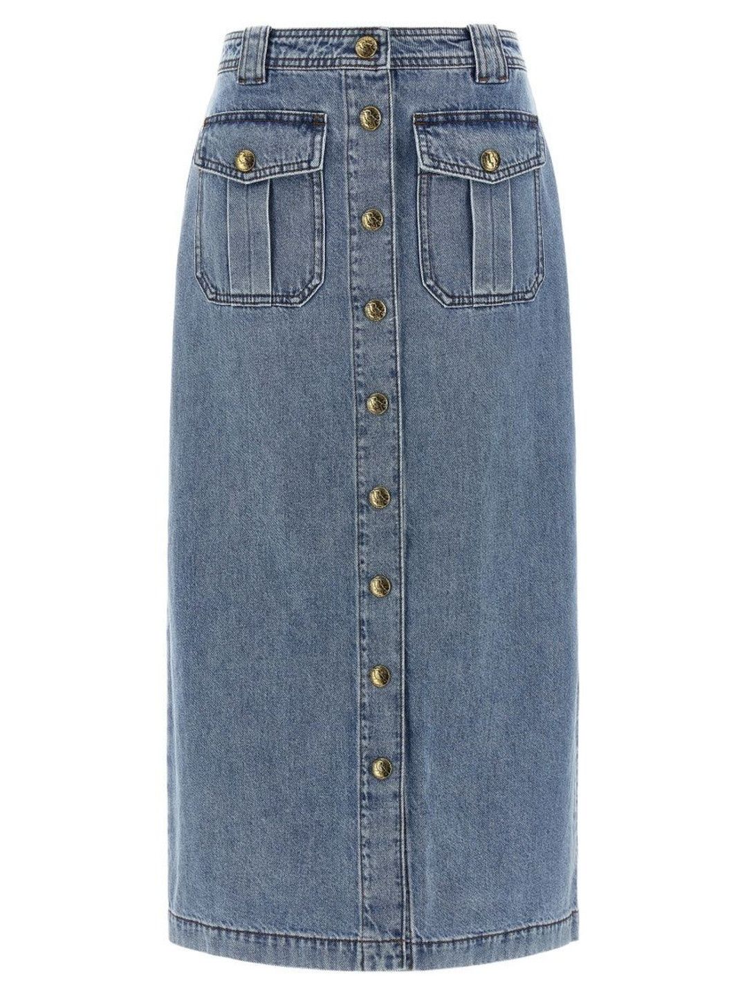 Zimmermann Light Blue Denim Pencil Skirt-image-3
