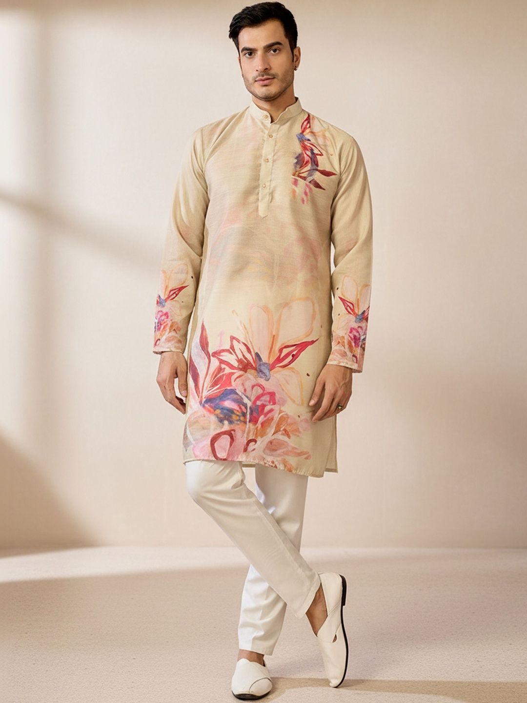 RANGRAAG Men Floral Printed Floral Kurta-image-49