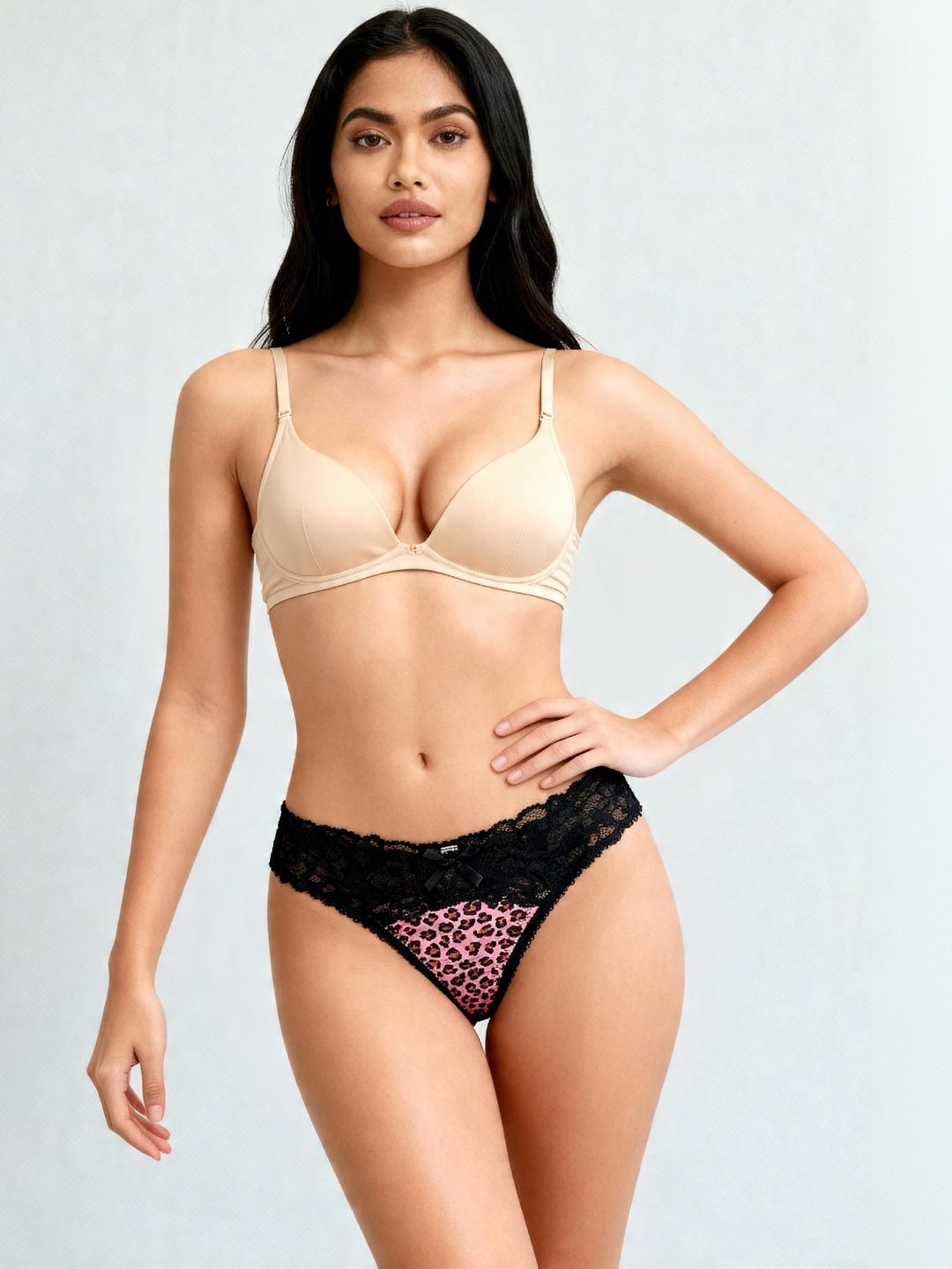 Laceandme Women Printed Lace Thongs-picture-43