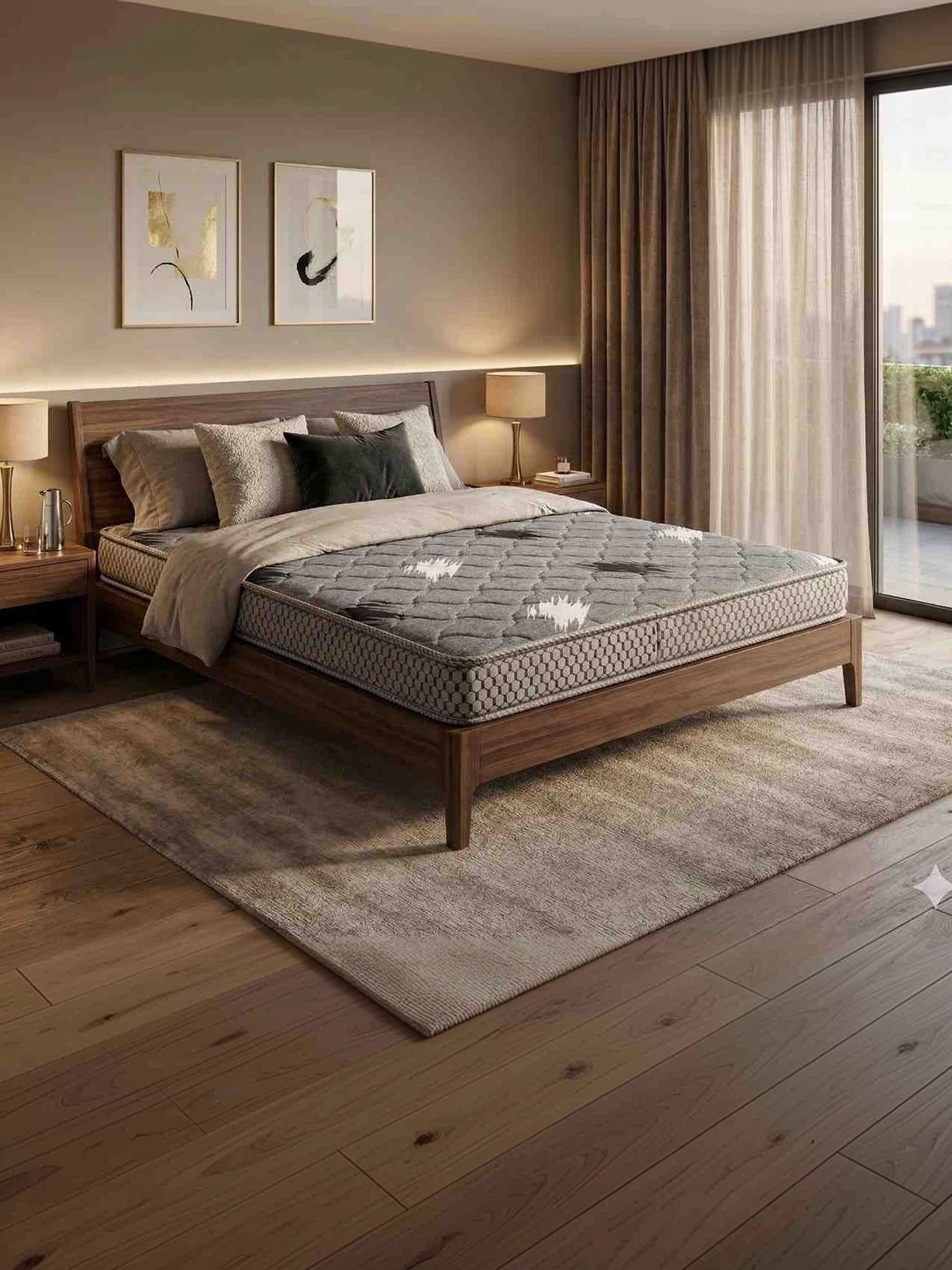 COZY CUB Grey & White Quilted Sag Resistant Single Size Mattress-picture-15