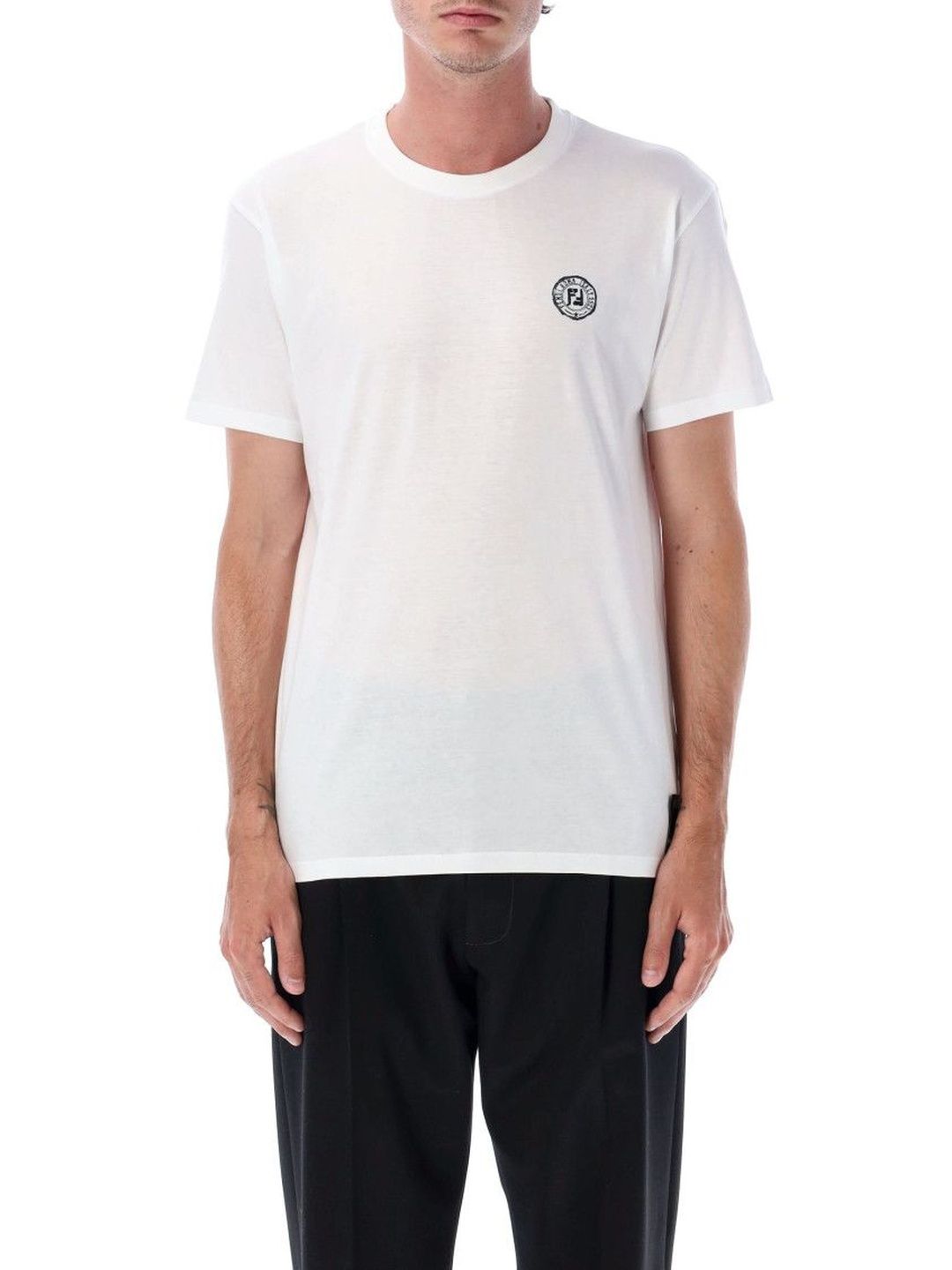 Fendi White Logo T-shirt-image-49