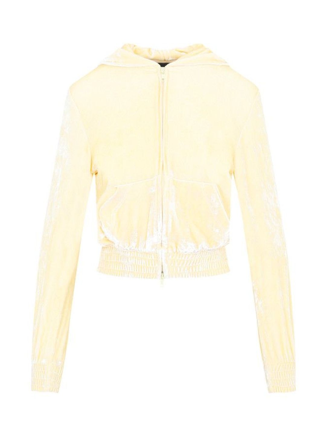 Light Yellow Fitted Zip-Up Viscose Hoodie-image-44