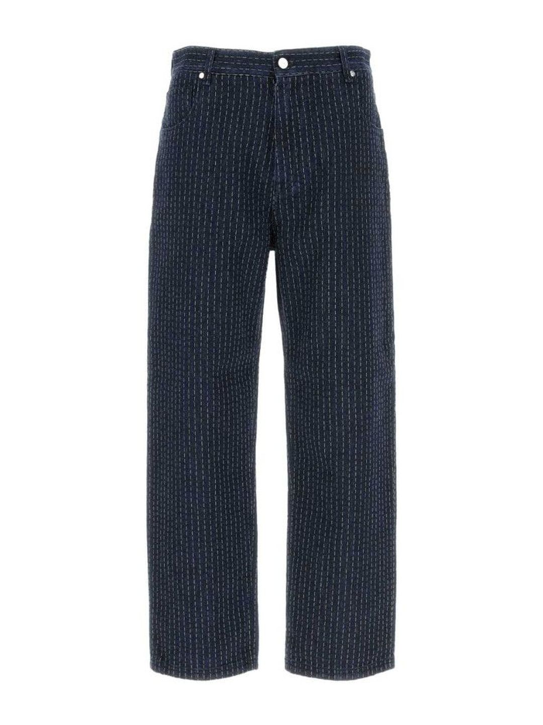 fendi Blue Embroidered Stretch Denim Jeans-picture-15