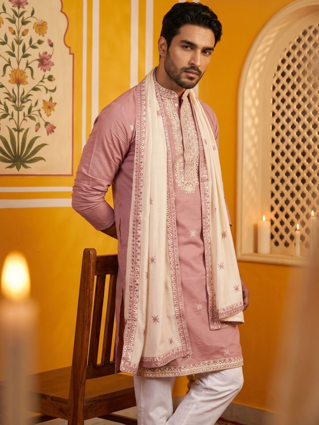 Jompers Men Embellished Mirror Work Kurta-picture-54