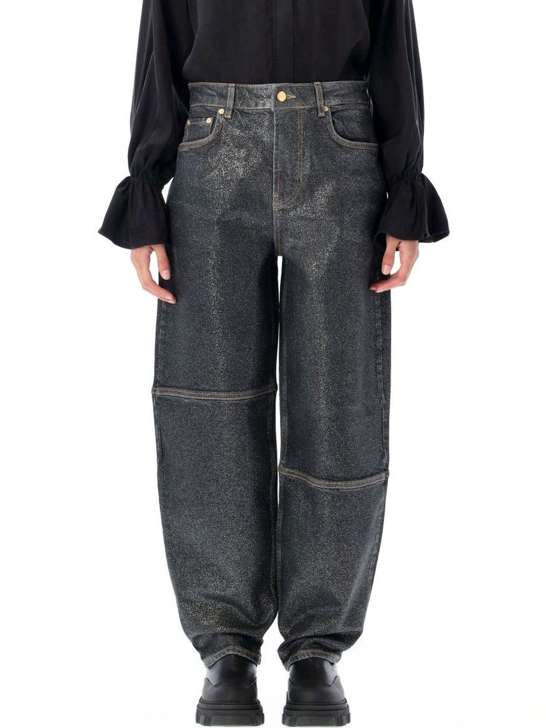 Black Foil Denim Jeans-image-36