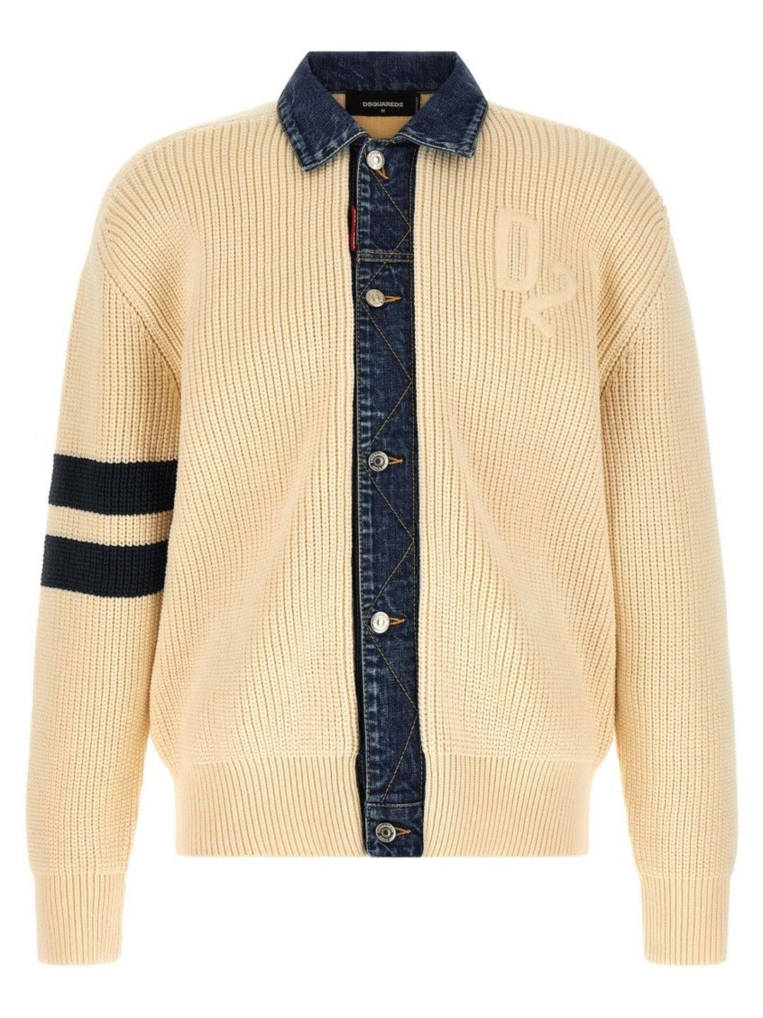 dsquared2 Beige Denim Mix D2 Cardigan-picture-14
